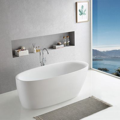 Milano Terry Freestanding Bathtub 170X80X580 W/Wood Bathshelf